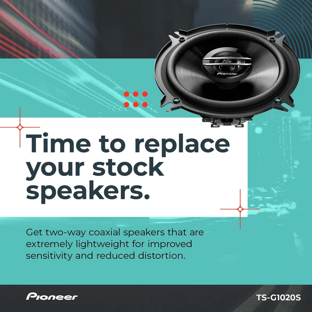 Alt view image 3 of 7 - PIONEER G-Series TS-G1020S 4" 2-Way Coaxial Car Speakers 210W Max | Great Stock Upgrade, Crisp Highs + Clear Vocals, High-Efficiency Speaker Designed for OEM Power