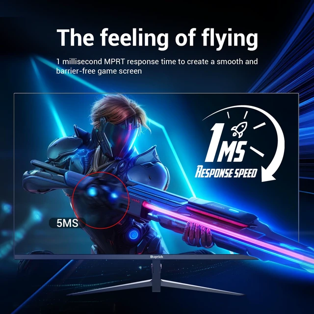 Alt view image 4 of 4 - 27 Inch Gaming Monitor, 240Hz Refresh Rate, FHD 1920x1080, Fast 1ms Response Time, Metal Stand, VESA 100x100, for Esports, FPS, and Competitive Gamers