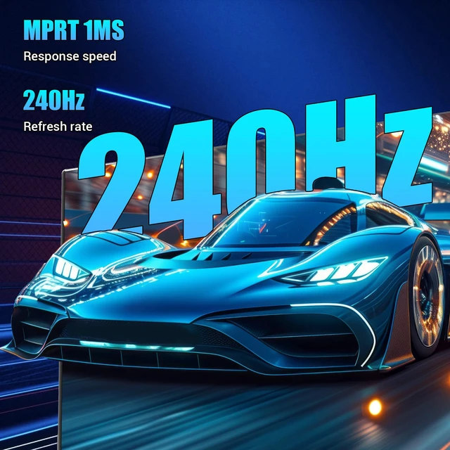 Alt view image 2 of 4 - 27 Inch Gaming Monitor, 240Hz Refresh Rate, FHD 1920x1080, Fast 1ms Response Time, Metal Stand, VESA 100x100, for Esports, FPS, and Competitive Gamers
