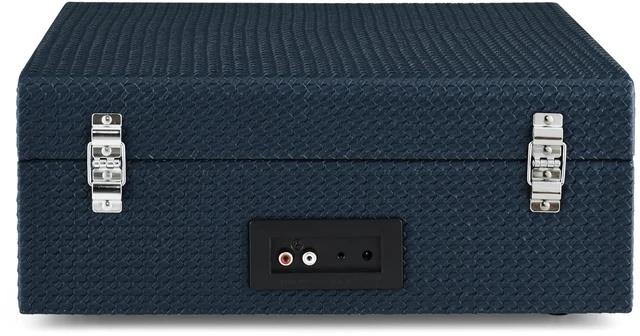 Alt view image 4 of 4 - CR8017B-NY Voyager Vintage Portable Vinyl Record Player Turntable with Bluetooth in/Out and Built-in Speakers, Navy