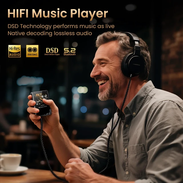 Alt view image 2 of 4 - H2 Touch Hi-Res MP3 Player with Bluetooth, 2.4" HD Touchscreen, Lossless DSD FLAC Music Player, 64GB Memory Card Included, Supports up to 512GB