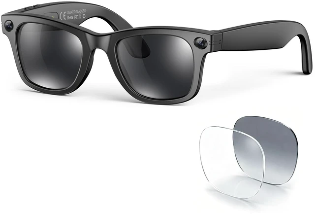 Main image of AI Smart Glasses for Men Women,8MP 2K HD Camera Glasses,AI Voice Control,AI Photo Recognition,Real-Time Translation,Smart Sunglasses with Bluetooth Call,IP67 Waterproof for Driving,Outdoor,+2 Lenses