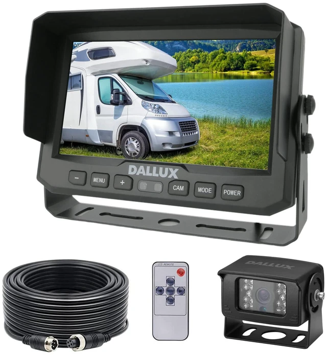 Main image of Heavy Duty Vehicle Truck Bus Backup Camera System,Waterproof Night Vision Rear View Camera with 7 inch Monitor+66ft 4 PIN Camera Cable for Bus Truck Van Trailer RV Campers Motor Home(12V 24V)