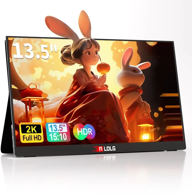 Main image of 13.5''Portable Monitor for latop,2K FHD 60HZ Laptop Monitor Screen,USB-C and HDMI Inputs, Ultra-Slim IPS Panel with HDR and Premium Smart Cover & Speakers for Laptop,PC,Phone,PS4/5,Switch,Mac,Xbox