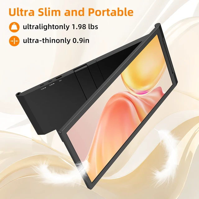 Alt view image 4 of 4 - Laptop Screen Extender, 14" FHD IPS 1080P Portable Monitor for Laptop Mini HDMI/Type-C PC Display Extender Fits 14"-16.5" Laptops,Plug & Play for Windows/Mac/Android/Switch/PS5