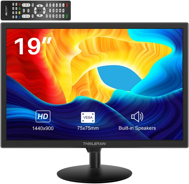 Main image of 19 inch Computer Monitor 1440x900 PC Monitor with HDMI VGA AV BNC USB Ports, 60Hz, 5Ms, VESA, Display Build-in Speakers for Office Home
