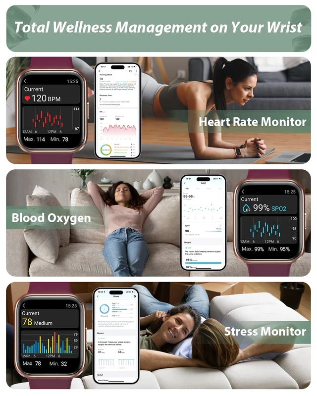 Alt view image 3 of 6 - Smart Watch for Men Women(Call Receive/Dial), Alexa Built-in, 1.7" Touch Screen Fitness Tracker with Heart Rate Sleep Tracking, 60 Sports Modes, 5ATM Waterproof Smartwatch for Android iPhone