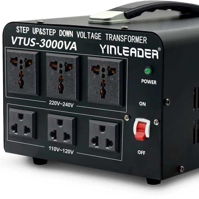 Main image of Voltage Converter Transformer(110V to 220V, 220V to 110V) Step Up/Down Transformer Converter 110/120 Volt - 220/240 Volt w/US Power Cord,Circuit Breaker Protection (VTUS-3000-6S)