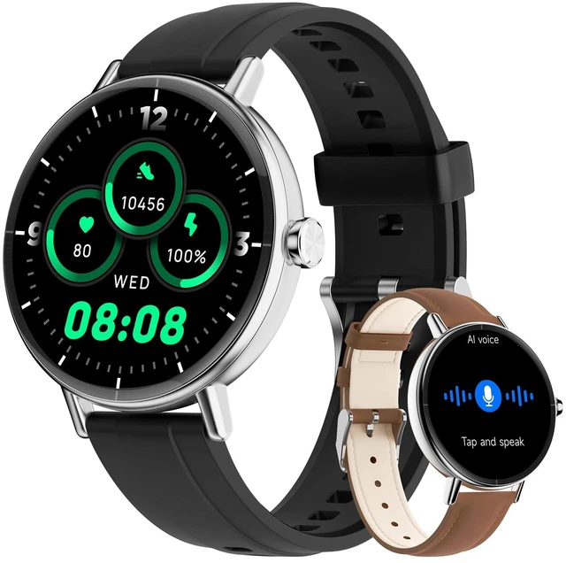 Main image of Smart Watch for Men Women,1.57" 43mm HD Scree,BT Calling,2 Straps Compatible for iPhone/Android,Fitness Tracker with Heart Rate/SpO2/Sleep Monitor,IP68 Waterproof,110+ Sport Mode