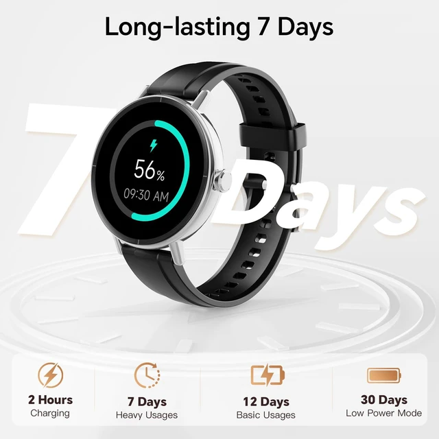 Alt view image 7 of 7 - Smart Watch for Men Women,1.57" 43mm HD Scree,BT Calling,2 Straps Compatible for iPhone/Android,Fitness Tracker with Heart Rate/SpO2/Sleep Monitor,IP68 Waterproof,110+ Sport Mode