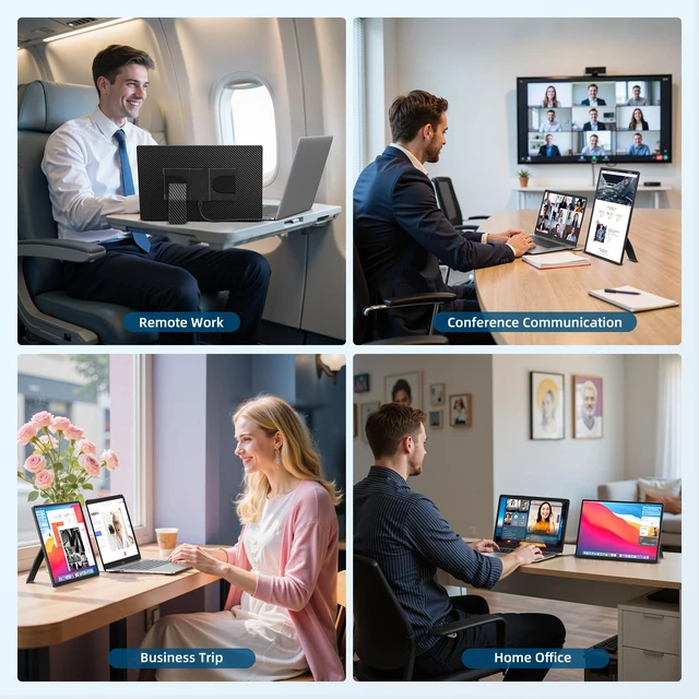 Alt view image 6 of 7 - Portable Monitor, 16 Inch 1200P FHD Laptop Screen Extender Dual Monitor, 360° Rotating Detachable Stand Plug n Play, Ultra Slim Zero Frame, Travel Portable Screen for Laptop/PC/Mac/Windows/PS5