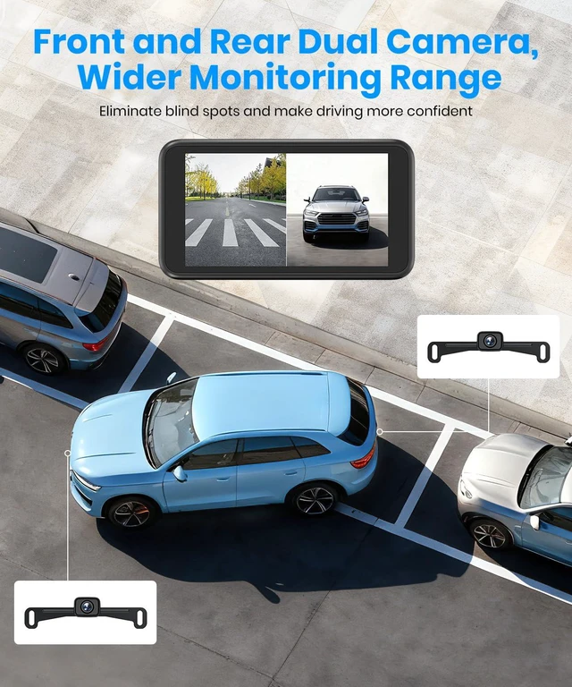 Alt view image 2 of 4 - Wireless Backup Camera:1080P HD Dual-Channel Monitor, Easy Installation,Stable Digital Transmission Signal,IP69K Waterproof Night Vision Back Up Camera for Truck,SUV,Car,Vans