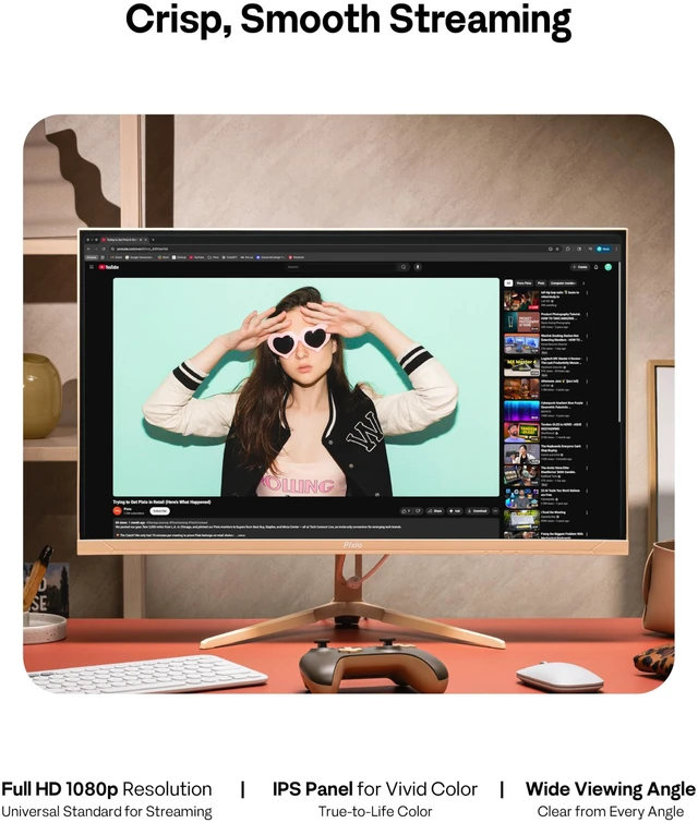 Alt view image 5 of 7 - PX246 Wave Beige 24 inch 120Hz Refresh Rate FHD 1080p Resolution IPS Panel 4ms GTG Response Time Gaming Monitor with Adaptive Sync