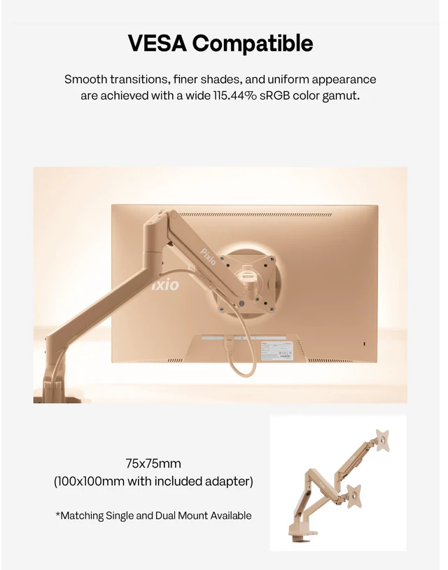 Alt view image 7 of 7 - PX246 Wave Beige 24 inch 120Hz Refresh Rate FHD 1080p Resolution IPS Panel 4ms GTG Response Time Gaming Monitor with Adaptive Sync