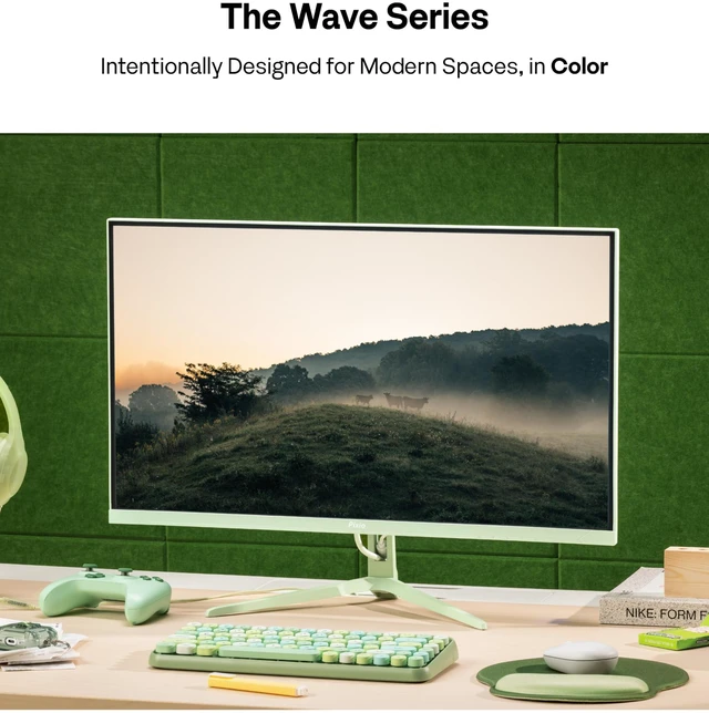 Alt view image 2 of 7 - PX246 Wave Mint Green 24 inch 120Hz Refresh Rate FHD 1080p Resolution IPS Panel 4ms GTG Response Time Gaming Monitor with Adaptive Sync