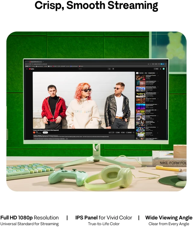 Alt view image 5 of 7 - PX246 Wave Mint Green 24 inch 120Hz Refresh Rate FHD 1080p Resolution IPS Panel 4ms GTG Response Time Gaming Monitor with Adaptive Sync
