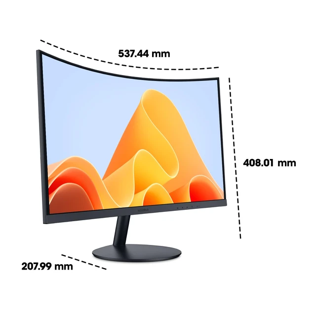 Alt view image 7 of 7 - 24 inch Curved Monitor, Full HD 1080P Curved Computer Monitor, 100Hz 1500R PC Screen, TÜV Rheinland Certified, HDMI VGA, Tilt Adjustment, LCD Display, Eye Care, Black 24N5CA