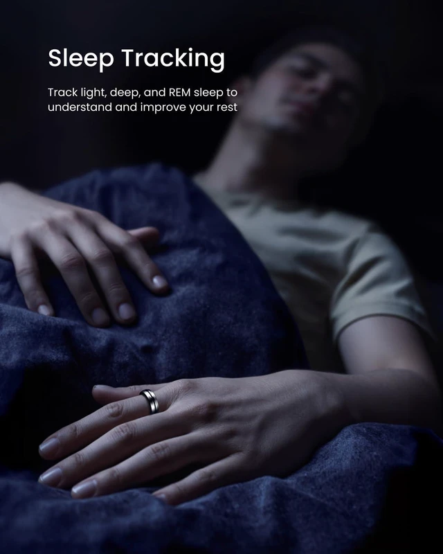 Alt view image 5 of 7 - Lynx Smart Ring-All Day Sleep & Activity Tracking, Includes Charging Case, Gifts for Men, 7-Day Battery Life, Subscription-Free App for iOS & Android, Size Before You Buy (Silver, Size 8)