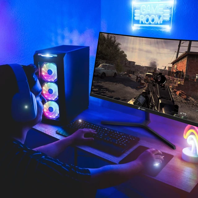 Alt view image 7 of 7 - 24 Curved Gaming Monitor, 180Hz/144Hz FHD 1080P, Support 120% sRGB, AMD FreeSync, Low Motion Blur, Wall Mount Installs Compatible, for Office and Games(HDMI 1.4 & DP 1.2) Black