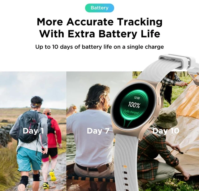 Alt view image 3 of 7 - Moto Watch 120 - Premium Bluetooth Smartwatch with AMOLED Display, 10-Day Battery, Heart Rate & SpO2 Tracking, Fitness & Health Monitoring, Compatible with Android and iPhone - Rose Gold