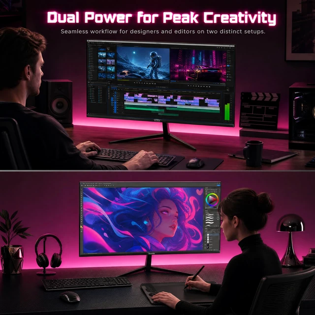 Alt view image 3 of 7 - 32 Inch 4K UHD (3840 x 2160) Monitor, PC Monitor 60Hz, Computer Monitor, HDR 10, DP HDMI VESA
