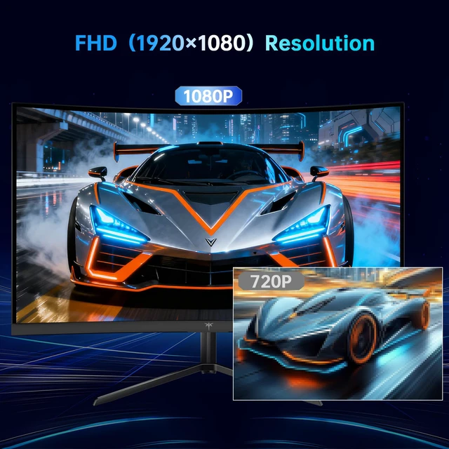Alt view image 4 of 7 - 24 Inch 240Hz Curved Gaming Monitor, FHD 1080p 1500R 1ms Computer Monitor, Adaptive Sync, 3000:1 Contrast, HDR Support, HDMI 2.0 & DP 1.4, Low Blue Light, Tilt, VESA, H24S17P