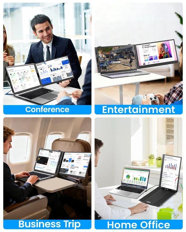 Alt view image 4 of 7 - Laptop Screen Extender, 14.1" Ultra-Slim & Lightweight Portable Monitor for 13"-17" Laptops, 1080P FHD Dual Monitor, One Cable Connection, Compatible with Wins/Mac/Android/Linux/Chrome