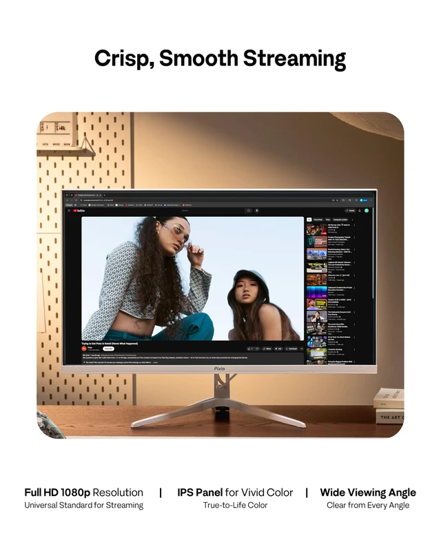 Alt view image 5 of 7 - PX246 Wave White 24 inch 120Hz Refresh Rate FHD 1080p Resolution IPS Panel 4ms GTG Response Time Gaming Monitor with Adaptive Sync