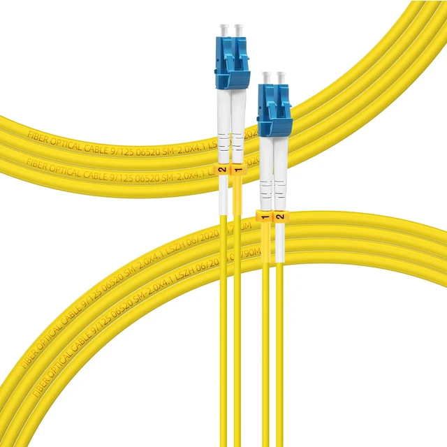 Main image of 100M-1Pack LC to LC Single Mode Fiber Patch Cable OS2, SM Fiber Optic Cable, SMF Singlemode Fiber Jumper Cord, Duplex, 9/131um, Yellow, LSZH, 100M(328ft)-1Pack