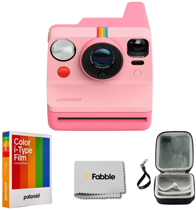 Main image of Now Generation 3 I-Type Instant Camera (Pink) Bundle with Color I-Type Film (8 Exposures), Hard Protective Case, and Wrist Strap