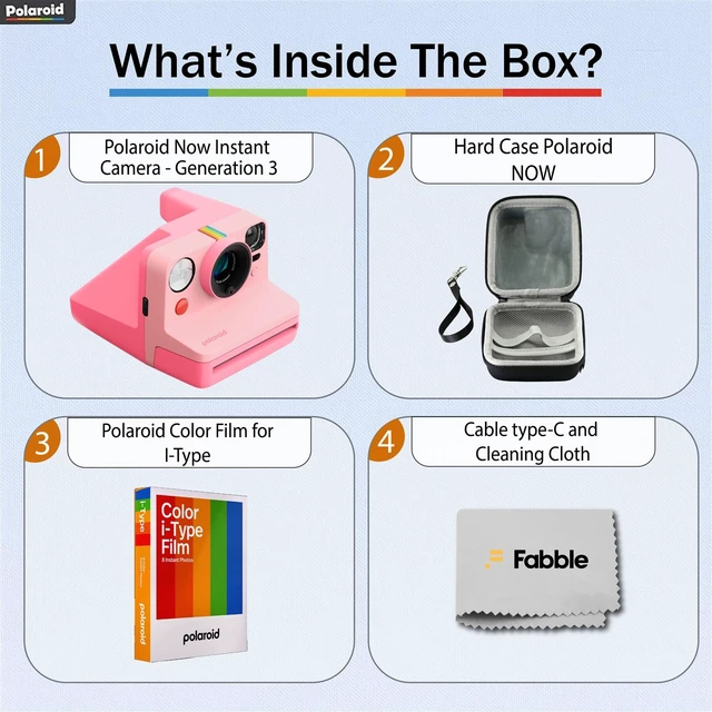 Alt view image 2 of 4 - Now Generation 3 I-Type Instant Camera (Pink) Bundle with Color I-Type Film (8 Exposures), Hard Protective Case, and Wrist Strap