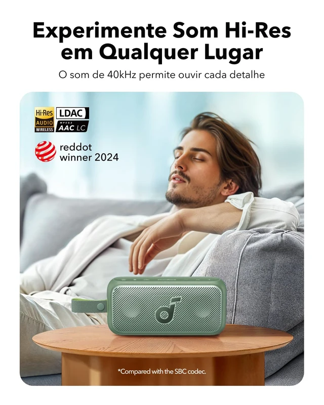 Alt view image 2 of 4 - Motion 300 by Anker, Bluetooth Speaker, Wireless Hi-Res Portable Speaker, IPX7 Waterproof, BassUp, Bluetooth 5.3, 30W Stereo Sound, 13H Playtime for Home, Shower, Outdoor, and Travel - Green