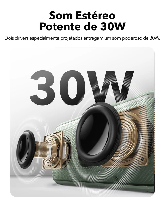Alt view image 3 of 4 - Motion 300 by Anker, Bluetooth Speaker, Wireless Hi-Res Portable Speaker, IPX7 Waterproof, BassUp, Bluetooth 5.3, 30W Stereo Sound, 13H Playtime for Home, Shower, Outdoor, and Travel - Green