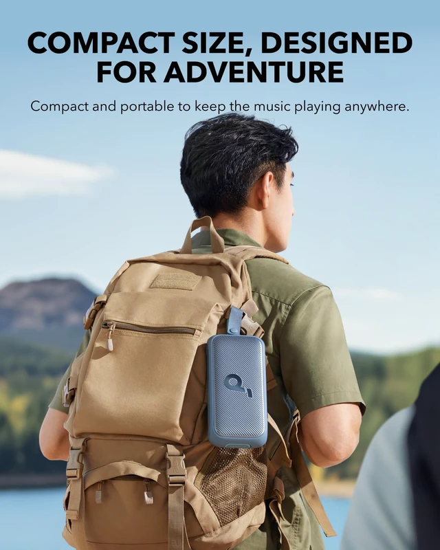 Alt view image 3 of 4 - Motion 300 by Anker, Bluetooth Speaker, Wireless Hi-Res Portable Speaker, IPX7 Waterproof, BassUp, Bluetooth 5.3, 30W Stereo Sound, 13H Playtime for Home, Shower, Outdoor, and Travel - Blue
