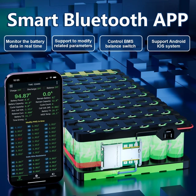 Alt view image 4 of 4 - JK-B2A8S30P Smart BMS 300A (3S-8S) - 2A Active Balancer for 12V/24V LiFePO4 Battery Pack, Golf Cart Upgrade & Massive Solar Build