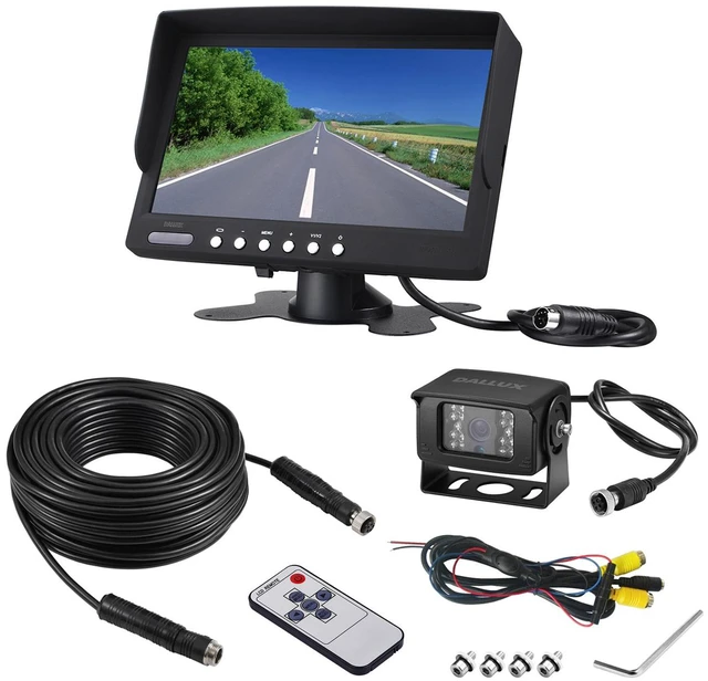 Main image of Truck Backup Camera Monitor kit,Heavyduty Vehicle Waterproof Night Vision Wide Angle Rearview Cab Cam+7 inch Screen+66ft Extension Cable for Bus/Van/Fifth Wheel/Trailer/RV/Camper/Pickup/(12V-24V)