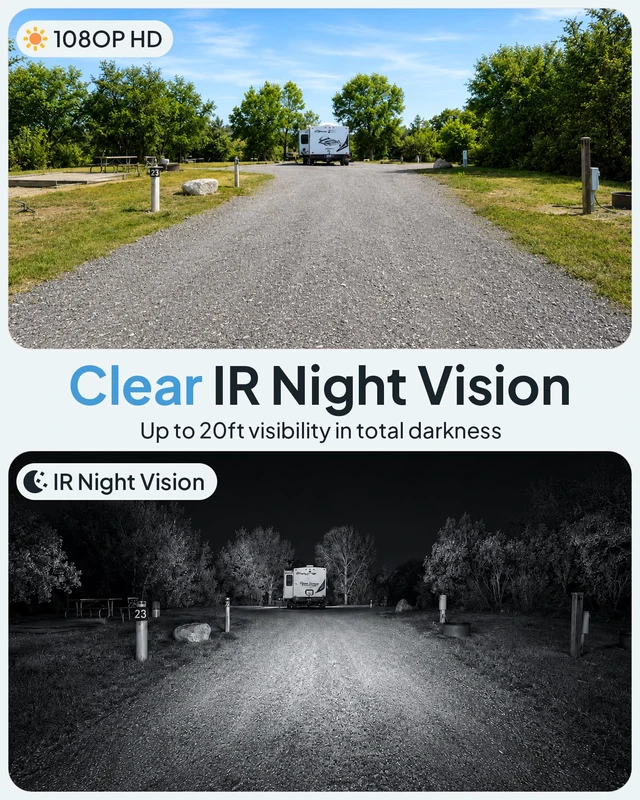 Alt view image 3 of 4 - RV Backup Camera Wireless 7-inch for Furrion: Touchkey 4-Channel with Recording 1080P HD RV Rear View Camera Night Vision Waterproof Easy Install for Trailers, Boats, Fifth Wheels