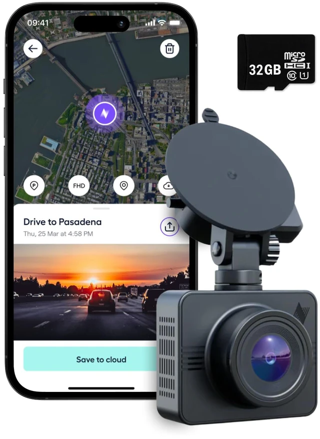 Main image of Beam GPS Dash Cam - Dash Camera for Cars with 32GB SD Card Included Unlimited Cloud Storage 24H Parking Mode Dash Cam for Cars. Wireless Car Camera with Classic App