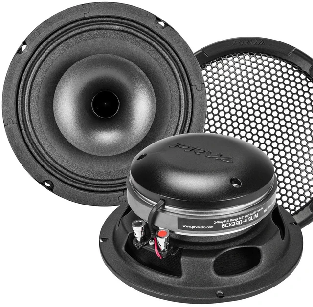 Main image of 6.5" Shallow Coaxial Car Audio Speaker 2X 6CX380-4 Slim Loudspeakers with Built-in Tweeter Driver and Grill Included 380 Watts 4 Ohm (2 Speakers) Bundle