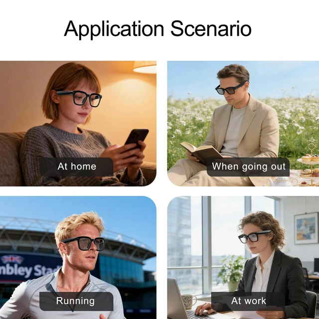 Alt view image 7 of 7 - Ai Smart Glasses with Camera and Bluetooth - 4K HD Video Recording, Real-Time Translation, with Color-Changing Lenses for Travel, Sports, Outdoor Use