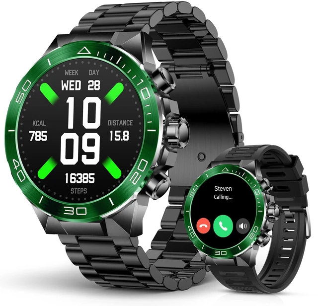 Main image of Men's Luxury Smart Watch - 1.43" AMOLED Display Smartwatch with HD Bluetooth Calling, 400mAh 30-Day Battery, 100+ Sports Modes, Health Monitor with Metal/Silicone Straps for Android iPhone