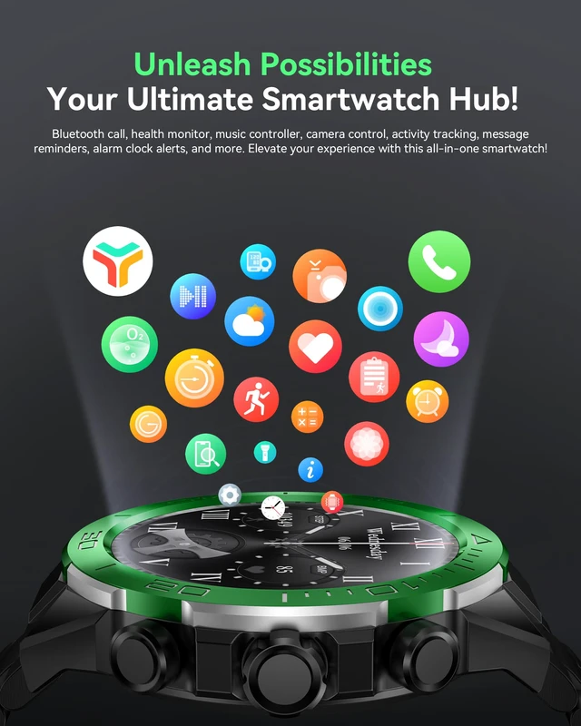 Alt view image 7 of 7 - Men's Luxury Smart Watch - 1.43" AMOLED Display Smartwatch with HD Bluetooth Calling, 400mAh 30-Day Battery, 100+ Sports Modes, Health Monitor with Metal/Silicone Straps for Android iPhone