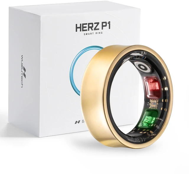 Main image of Herz P1 Smart Ring for Women & Men - (Size 6) 24/7 Health Metrics Fitness Ring, Tracks 20+ Biometrics, 6 Day Battery Life, Waterproof Stainless Steel, Free APP for iOS Android, No Subscription