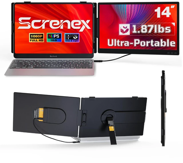 Main image of Laptop Screen Extender 0.27" Ultra-Thin, 14" FHD 1080P IPS Lightweight Dual Portable Monitor, USB-C/HDMI Plug & Play for 13-17" Laptops, Travel screen compatible with Windows/Mac/Chrome/Switch/Android