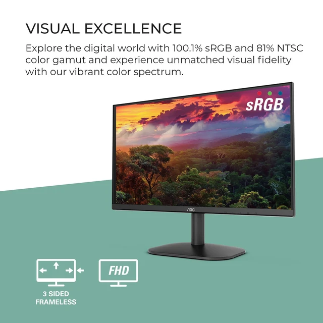 Alt view image 5 of 5 - 22B2HM2 22" Full HD (1920 x 1080) 100Hz LED Monitor, Adaptive Sync, VGA x 1, HDMI x 1, Flicker-Free, Low Blue Light, HDR Ready, VESA, Tilt Adjust, Earphone Out, Eco-Friendly