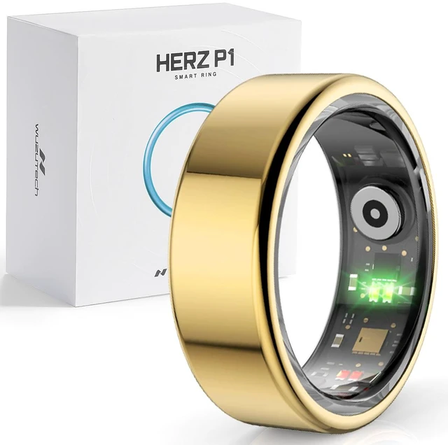 Main image of Herz P1 Smart Ring for Women & Men - (Size 9) 24/7 Health Metrics Fitness Ring, Tracks 20+ Biometrics, 6 Day Battery Life, Waterproof Stainless Steel, Free APP for iOS Android, No Subscription