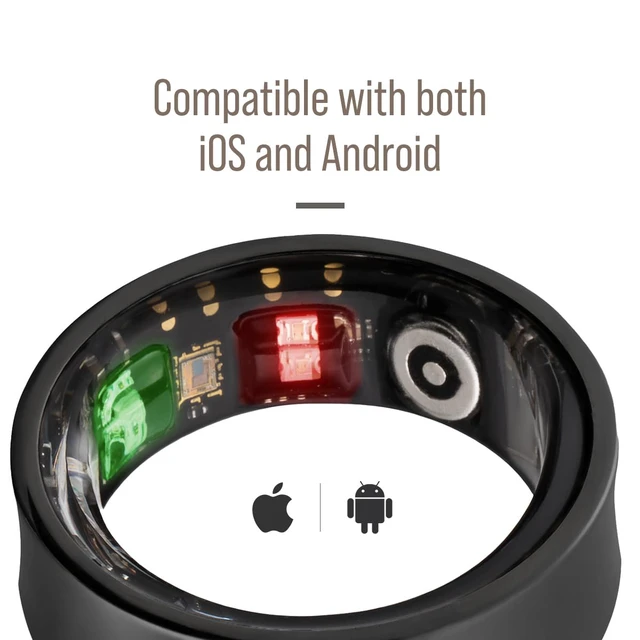 Alt view image 7 of 7 - Herz P1 Smart Ring for Women & Men - (Size 6) 24/7 Health Metrics Fitness Ring, Tracks 20+ Biometrics, 6 Day Battery Life, Waterproof Stainless Steel, Free APP for iOS Android, No Subscription