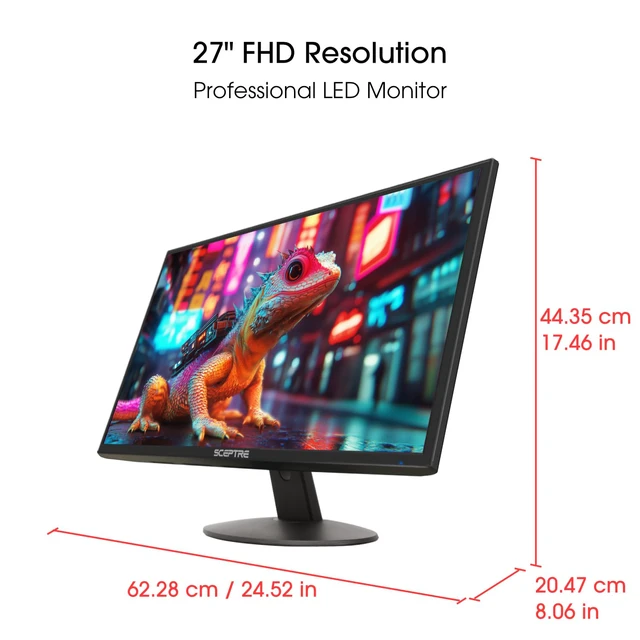 Alt view image 4 of 6 - New 27-inch Prime Monitor 100Hz HDMI x2 VGA 1ms 99% sRGB Eye-Care Build-in Speakers, Machine Black 2026 (E275W-19203R Series)