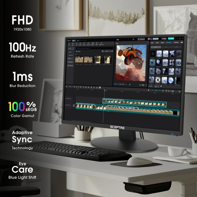 Alt view image 6 of 6 - New 27-inch Prime Monitor 100Hz HDMI x2 VGA 1ms 99% sRGB Eye-Care Build-in Speakers, Machine Black 2026 (E275W-19203R Series)