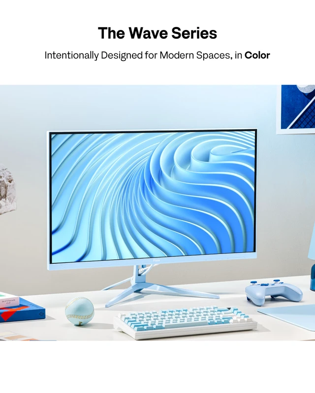 Alt view image 2 of 7 - PX246 Wave Blue 24 inch 120Hz Refresh Rate FHD 1080p Resolution IPS Panel 4ms GTG Response Time Gaming Monitor with Adaptive Sync